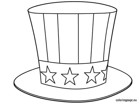 top hat  stars     fourth  july coloring page