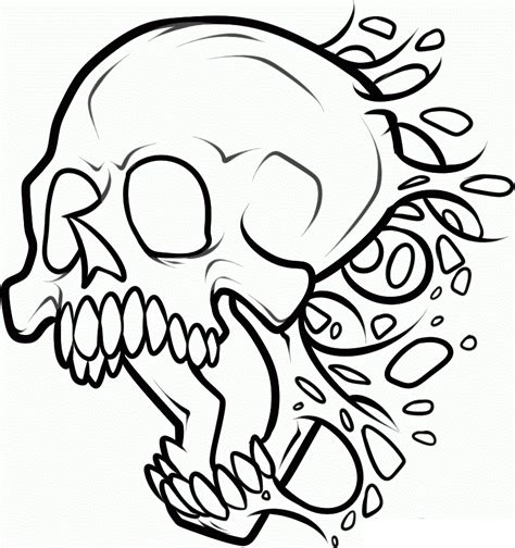 drawings  skulls  fire clipartsco
