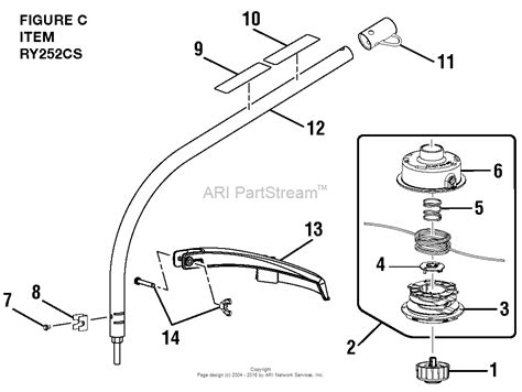 homelite rycs cc string trimmer parts diagram  figure  item  rycs