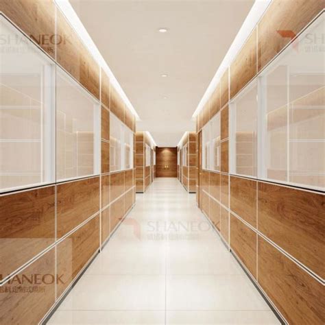 china decorative office half glass wall partition mdf office partition