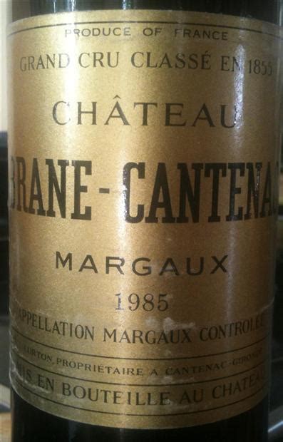 1985 château brane cantenac france bordeaux médoc margaux cellartracker