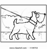 Leash Dog Clipart Coloring Cartoon Cory Thoman Vector Outlined Illustration Royalty Collar 2021 sketch template