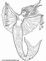 Coloring Mermaid Pages Fairy Mermaids Adults Detailed Princess Printable Adult Fantasy Sirene Color Print Mcfaddell Phee Colouring Dessin Nene Fairies sketch template