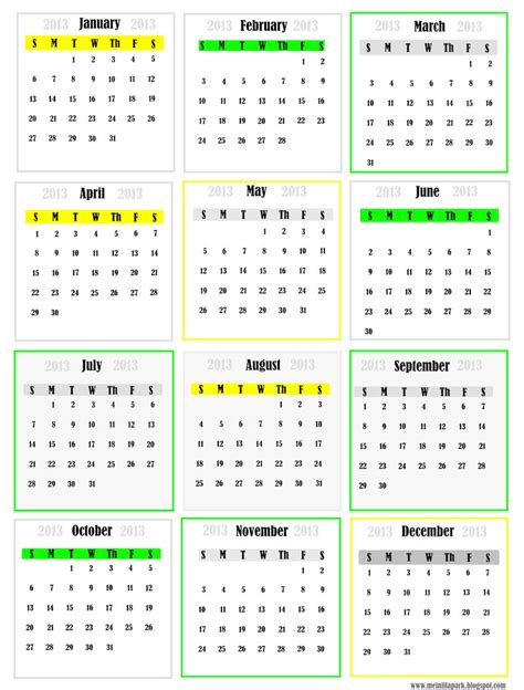 printable  calendar monthly mini cards tip junkie