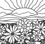 Coloring Garden Sunrise Watching Pages sketch template