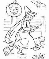 Witch Coloring Pages Cute Kids Printable Halloween Sheet Pretty sketch template