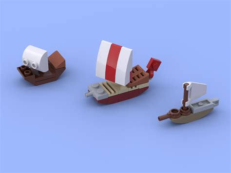 lego moc mini sailing ships trading fleet  aquir rebrickable build  lego
