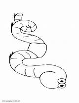 Coloring Pages Worm Earthworm Printable Sheet Worms Kids Animal Sheets sketch template
