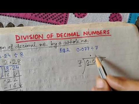 decimal divisiondecimal nowhole  youtube