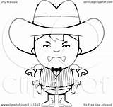 Clipart Gunslinger Angry Boy Coloring Cartoon Girl Happy Outlined Vector Cory Thoman Illustration Royalty Clipartof sketch template
