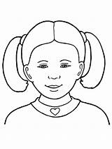 Girl Primary Coloring Children Lds Pages Sister Inclined Primarily Two Hair Ponytails sketch template