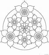 Coloring Mandala Pages Easy Flower Mandalas Popular sketch template