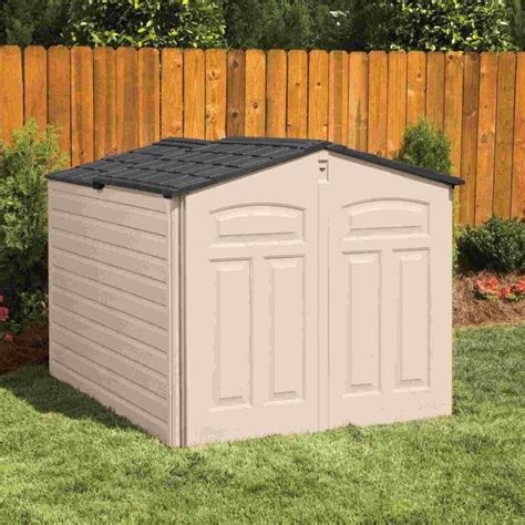 rubbermaid heavy duty plastic shed  sliding roof