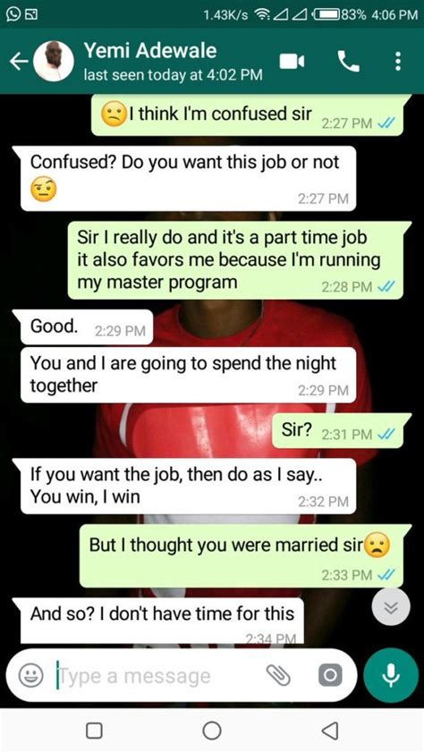 lady shares screenshots of chat with her employer who free nude porn