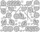 Crochet Clip Vector Illustrations Yarn Cute sketch template