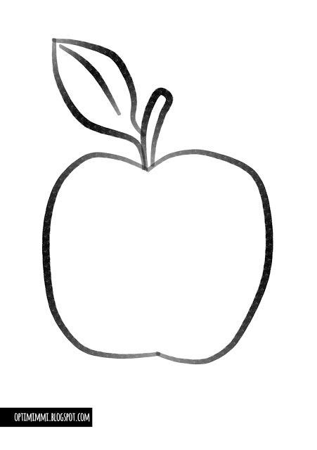 simple apple  coloring page yksinkertainen omena vaerityskuva