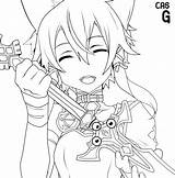 Sword Coloring Pages Sao Lineart Anime Drawing Shino Swords Comments Getdrawings Asada Salvo sketch template