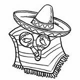 Mexican Fiesta Coloring Cinco Mayo Sombrero Cactus Celebrate Caracas Hat sketch template