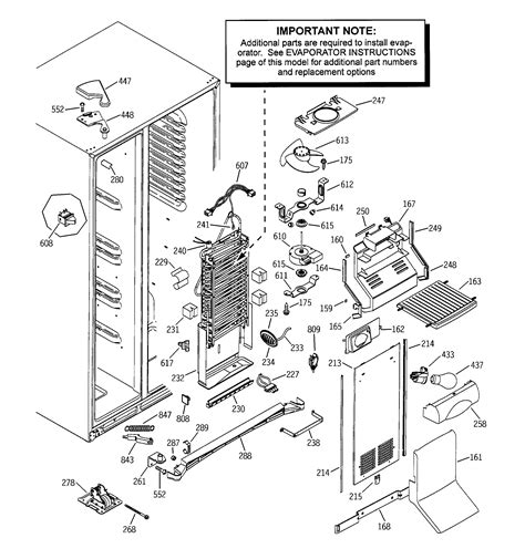 freezer section diagram parts list  model pssmgmabb ge profile parts refrigerator parts