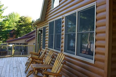 pin  stylecrest outdoor group  vinyl log siding house exterior house siding log cabin siding