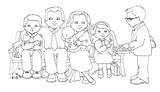 Family Coloring Pages Members Getdrawings sketch template