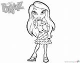 Coloring Fancy Pages Girl Bratz Lineart Printable Kids sketch template