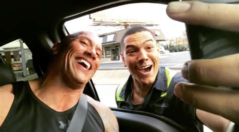the rock instagram video of selfie with fan sports illustrated