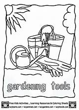 Coloring Gardening Pages Kids Tools Garden Comments Coloringhome sketch template