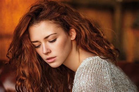download 1600x1067 redhead model women looking down