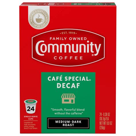 cafe special decaf coffee pods  count community coffee