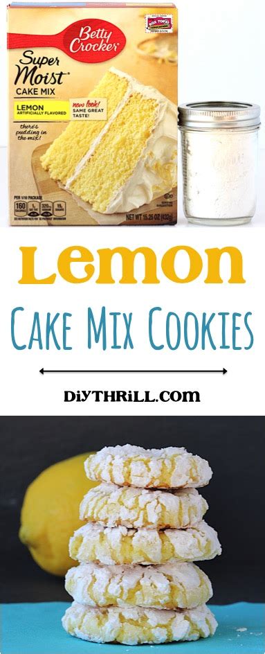 lemon cake mix cookies recipe diy thrill