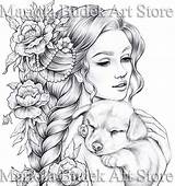 Mariola Budek Mandalas Goldi Adultos Fairy Traceable Tiernos Grayscale sketch template