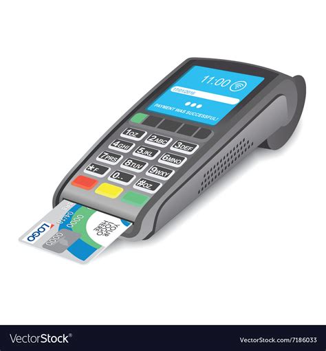 pos terminal  credit card  white background vector image