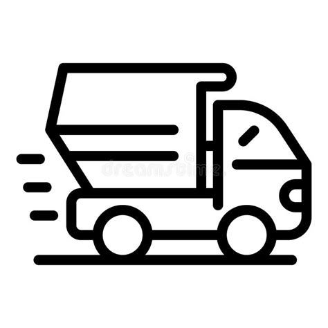 dump truck icon outline style stock vector illustration  lorry