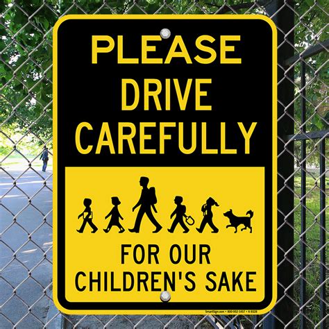 child safety sign drive carefully sign sku