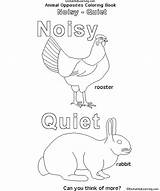 Coloring Opposites Noisy Quiet Learning Enchanted Crafts Short Tall Enchantedlearning Animal Search Books sketch template