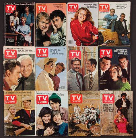 Collection Of 60 Issues Of Tv Guide From 1950s Through 1970s