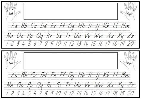 alphabet  numbers desk strip alphabet printables letter formation