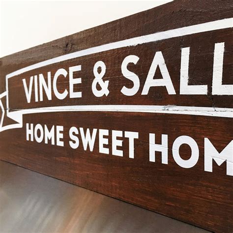 personalised home sweet home wooden sign by nineteen74