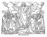 Ascension Coloring Getcolorings Bible Drawings Printable Jesus sketch template