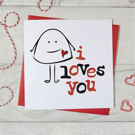 i loves you anniversary valentine card by parsy card co