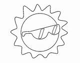 Glasses Coloring Sun Coloringcrew sketch template