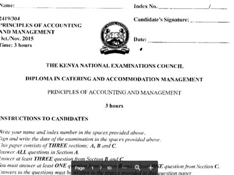 diploma  catering  accommodation module  knec  papers newsspotcoke