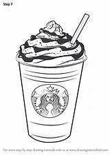 Starbucks Coloring Frappuccino Draw Drawing Pages Coffee Frap Frappucino Step Drawingtutorials101 Tumblr Drawings Cute Printable Drink Sheets Logo Food Print sketch template