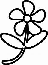 Flowers Simple Outlines Clip Outline Flower Vector Drawing Newdesign Via sketch template