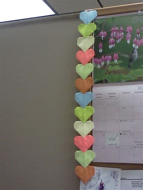My Origami Heart Garland I Decorated My Cubicle With For Valentine S