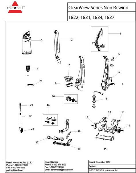 schematic parts book  bissell model  cleanview vacuumsrus