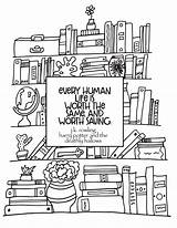 Bookshelf Deathly Hallows Lemony Snicket sketch template