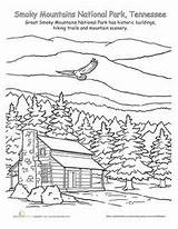 Coloring Pages Mountains National Park Smoky Sequoia Color Kids Sheets Mountain Printable Adult Colouring Book Online Drawing Adults Print Education sketch template
