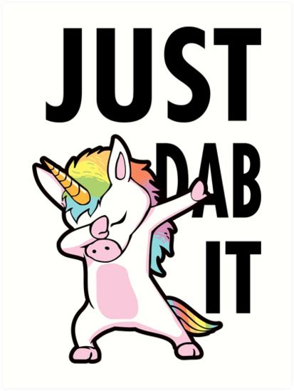unicorn just dab it art print by thesircurly redbubble